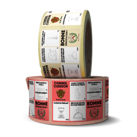 Lot de 1000 étiquettes conseil cuisson LGB